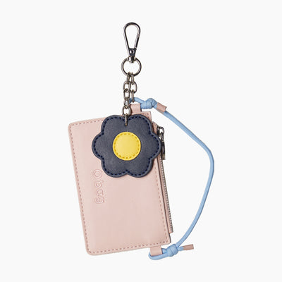 CHARM ACCESSORY WITH SNAP HOOK O BAG CARD HOLDER - NAPPA EASY - ECO LEATHER - ROSA SMOKE